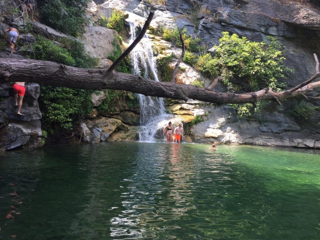 The waterfall near Mark Warner’s San Lucianu Resort in Corsica
