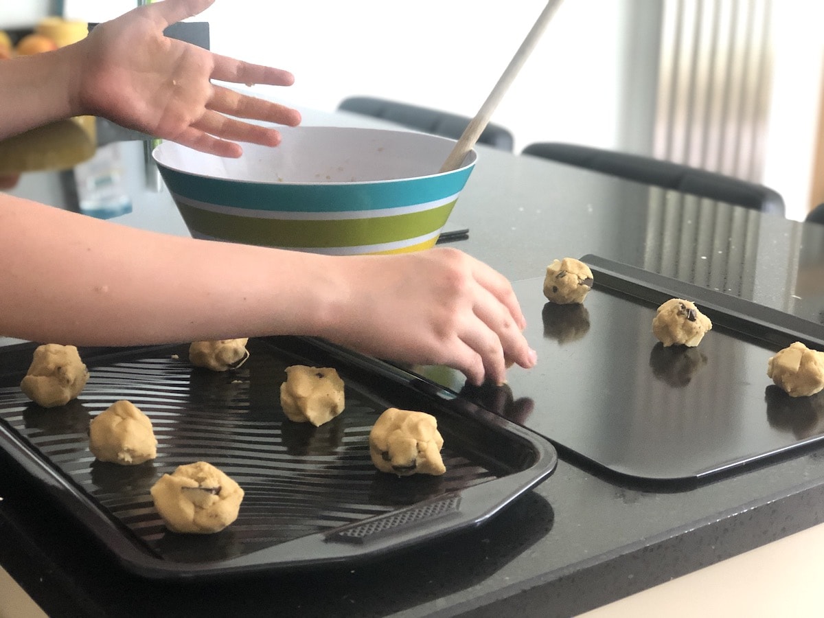 Roll the mixture into balls to make Molly's Cookies 